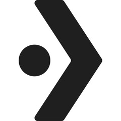 Abstract Black Arrow Shape and Circle Symbol on Transparent Background