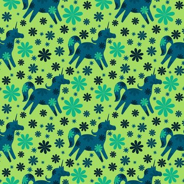 Christmas animals seamless horse pattern for wrapping paper and fabrics and party and kids print