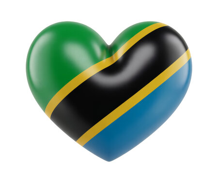 Tanzania flag heart shape, show your love for Tanzania with this great looking heart design for t-shirts