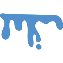 Blue Dripping Liquid Stain Element Isolated on White Background Abstract Shape