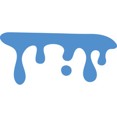 Blue Liquid Dripping Element Isolated on Transparent White Background Abstract Fluid Shape Graphic Design