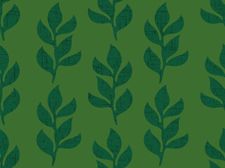 Vector seamless tropical pattern of palm leaf. Palm leaves retro seamless pattern.