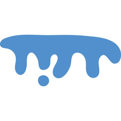 Abstract blue liquid drips on a transparent background representing fluid motion and a sense of flow