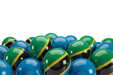 Vibrant Tanzanian flag balloons creating festive celebration atmosphere for national holidays