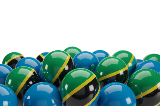 Vibrant Tanzanian flag balloons creating festive celebration atmosphere for national holidays