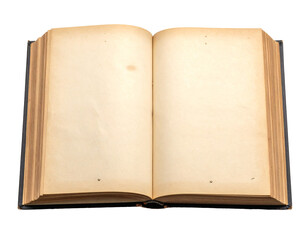 Naklejka premium Open antique book reveals aged pages ready for your creative content or historical storytelling now