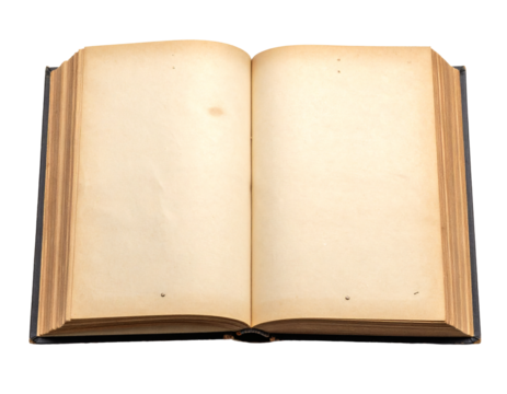 Open antique book reveals aged pages ready for your creative content or historical storytelling now