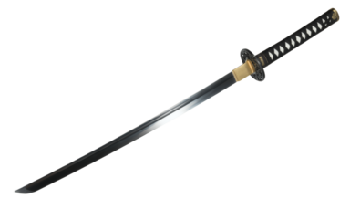 Elegant katana sword with sharpened steel blade for martial arts training and historical reenactment, detailed hilt