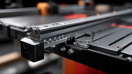 Medium shot highlighting the automatic alignment system of a table saw showcasing seamless blade adjustments for precision woodworking tasks.