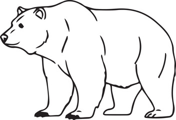 Obraz premium Bear silhouette animal vector standing on background transparent illustration