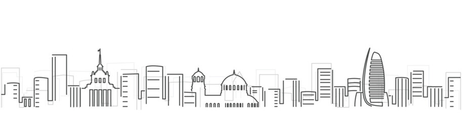 Sofia Simple Dark Lines Skyline on White Background