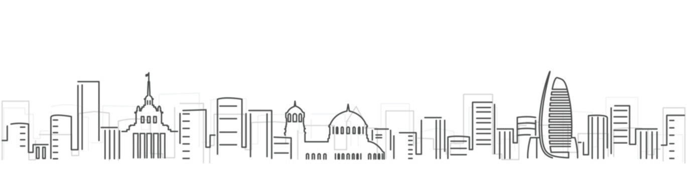 Sofia Simple Dark Lines Skyline on White Background