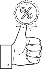 Discount tag icon with a percentage sign. Price label for special promotion and sale
