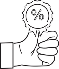 discount icon vector set and silhouette collection
