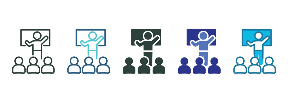 Training Icon Set Multiple Style Of