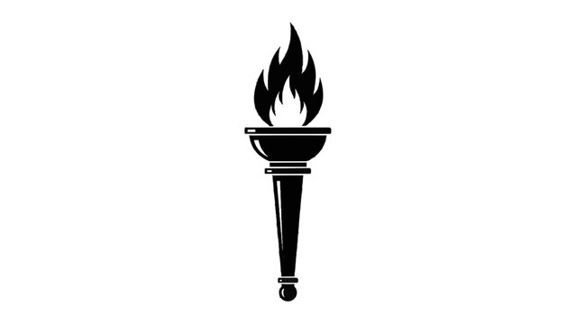 Vector illustration&nbsp;of a burning torch with flames, isolated on transparent background 