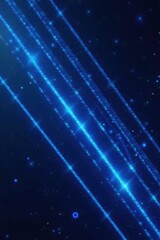 Dynamic blue lines intersect, creating abstract futuristic tech background , connection, abstract art, dark