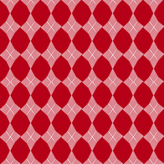 Red and white interlocking petal-diamond shapes with subtle gradient lines creating a contemporary patterned fabric surface
