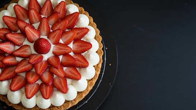Delicious strawberry tart with creamy vanilla filling, a perfect dessert option for any occasion