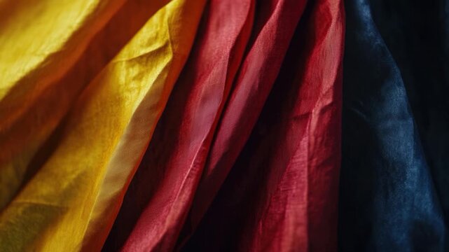 A close-up shot of multiple colorful fabrics, ideal for use in design projects or as a texture reference