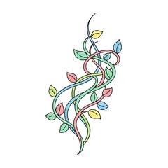 Fototapeta premium Delicate Swirling Vine with Pastel Colored Leaves and Soft Glowing Background