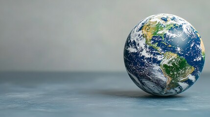 A vibrant globe showcasing the diverse continents of the Earth, set against a simple backdrop, inviting contemplation of the world's beauty and the interconnectedness of all life.