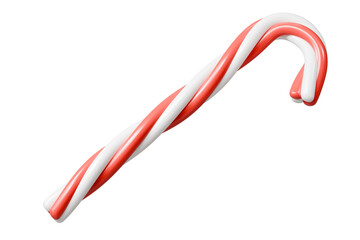 3d candy cane icon. christmas holiday sweets concept. Minimal cartoon xmas candy cane for winter sale banner and social media. isolated on white background. 3d render.