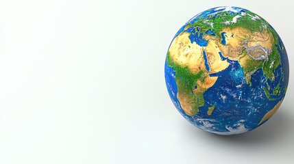 A vibrant, photorealistic Earth globe showcases the beauty of our planet. The image of the planet Earth.  