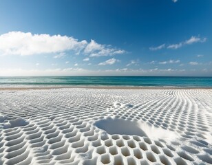 white foam honeycomb lattice with beach background