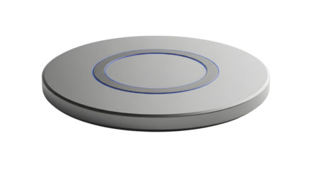 Modern wireless charging pad isolated on white background for smartphone power