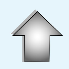 Metallic Upward Arrow – Vector Illustration for Upload, Growth, or Navigation Concepts
