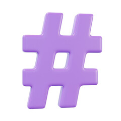 Obraz premium Lavender Hashtag 3D Render for Social Media and Online Trends