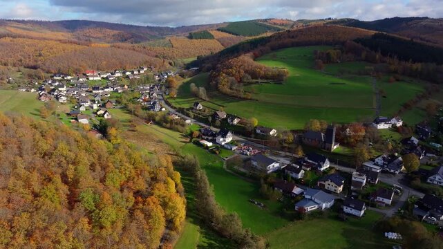 walpersdorf village in siegen wittgenstein in germany 4k 25fps video