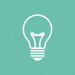Light Bulb Icon Symbolizing Idea, Creativity, Innovation, and Bright Thinking on Green Background