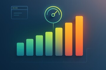 Dynamic data visualization chart illustrating upward trends in business growth with gradient colors showcasing performance metrics and analytics in a modern digital environment