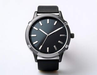 sleek black smart watch with silver milanese loop on a white background a modern digital timepiece with a mesh band for style and fitness tracking