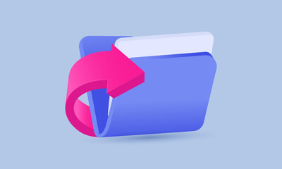 document folder organizer with 3d design upload icon