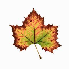High resolution image of fall leaf isolated on white