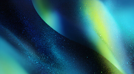 Black dark blue cyan aqua emerald green teal lime yellow white retro abstract background. Color gradient ombre blend. Soft blur light glow. Vintage neon metallic. Grain noise mesh overlay.