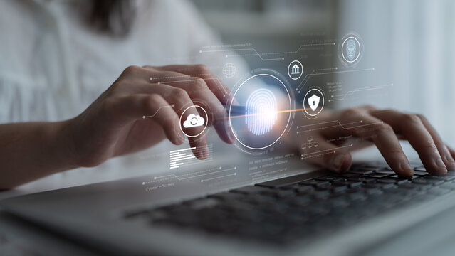 Biometric identity system using fingerprint and facial recognition to secure cloud access, protect sensitive data, and authenticate users in digital platforms Latch