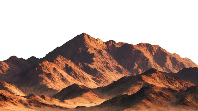 A panoramic desert mountain range at golden hour sunrise or sunset - Powered by Adobe