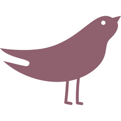 A Simple Silhouette Of A Small Bird In Profile Facing Right On A Transparent White Background