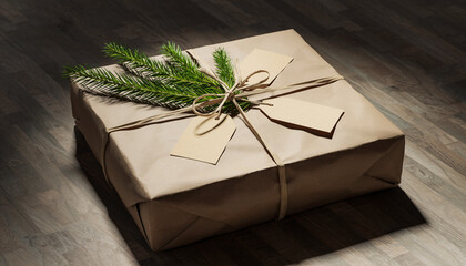 Gift Wrapping with Kraft Paper and Natural Decor