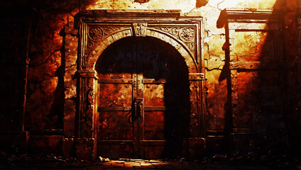 古い城門　AI生成素材