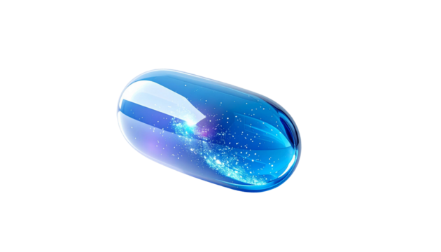 close up of a blue pill
