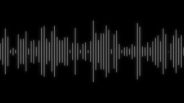 audio waveform spectrum animation. Alpha channel, spectrum audio animation, Wave form Audio isolate, background with alpha channel. Audio . 4k video