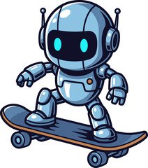 agile ai character glides effortlessly on skateboard, showcasing futuristic youth culture