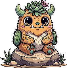 sweet little botanical beast resting peacefully, a symbol of natural serenity