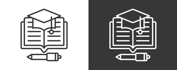 Education Icon Set Vector Collection Isolated In Black And White