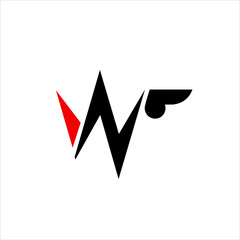 WZN letters logo design with wings.